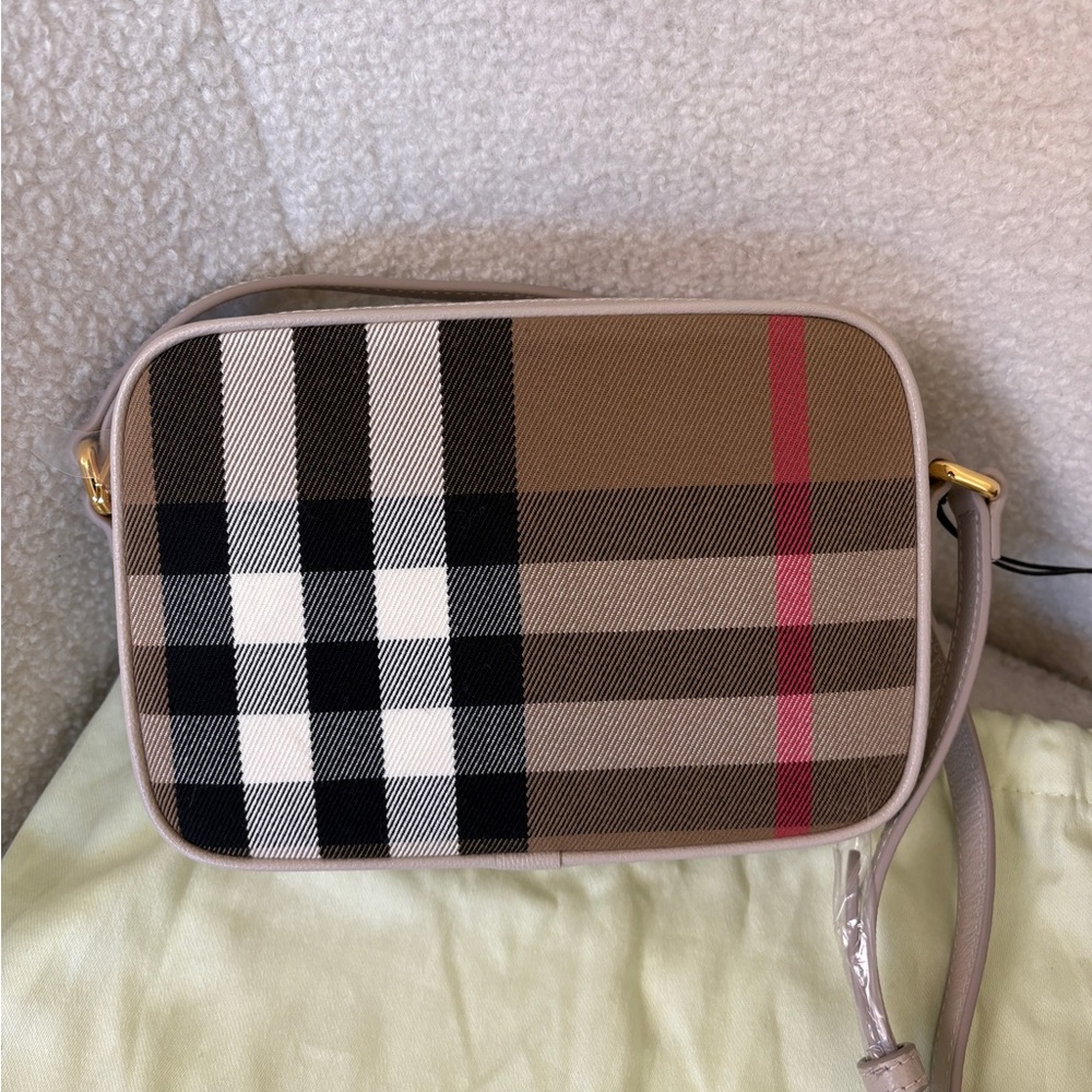 Burberry Women's Checkered Crossbody Bag limestone - Picture 2 of 8